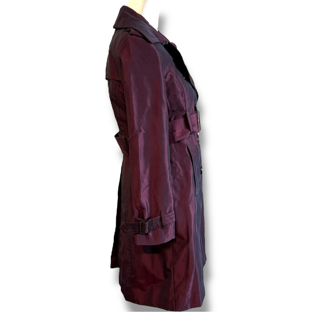 Petite London Fog Burgundy Trench Coat - Picture 2 of 6